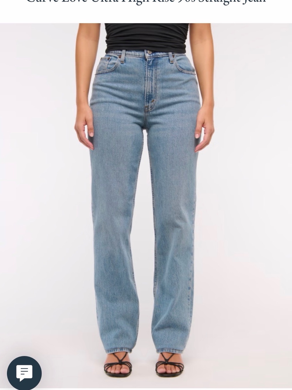 Abercrombie & Fitch High-Rise Straight Jeans - Light Blue Denim extra long size